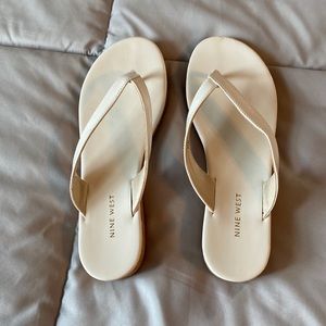 Patent white thong sandals..almost new